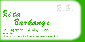 rita barkanyi business card