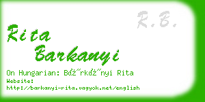 rita barkanyi business card